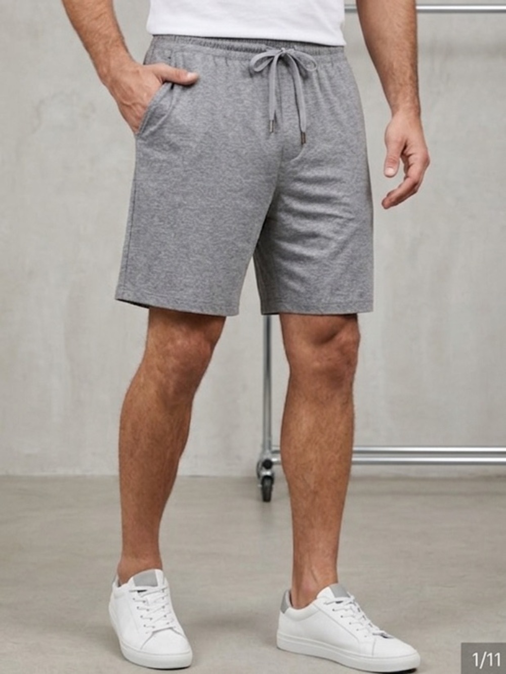 Xersion Men's Gray Casual Athletic Leisure Active Drawstring Shorts Size L